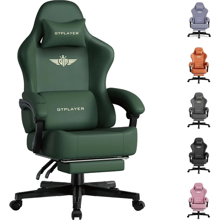 GTPLAYER Gaming-Stuhl Atmungsaktiver Bürostuhl, ergonomisch Hochwertiger - Stoff/Kunstleder, 160° Verstellbare Rückenlehne und ausziehbare Fußstütze – Bild 1