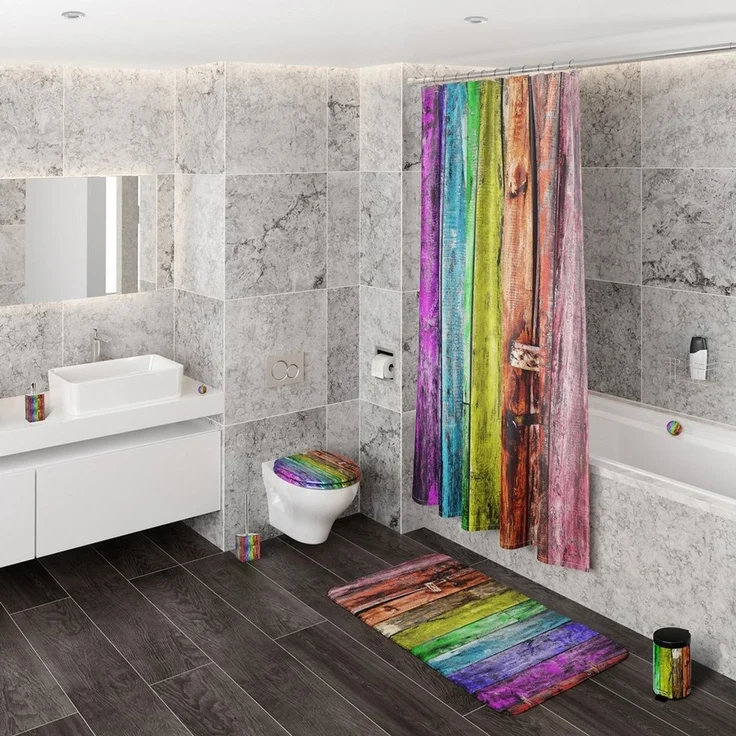 Sanilo Badematte Rainbow, 50 x 80 cm, sehr weich, rutschfest, waschbar und schnelltrocknend, Polyester – Bild 2