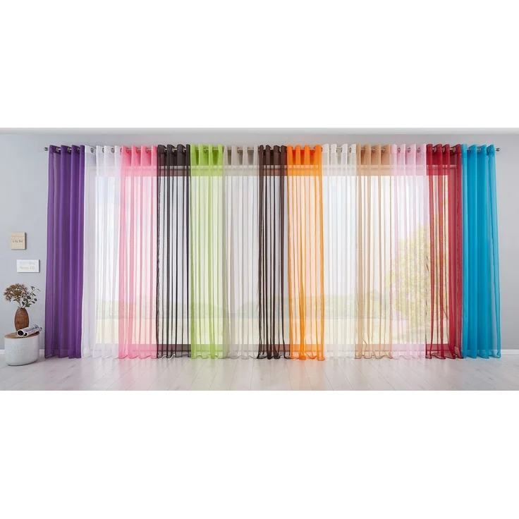 Gardinenbox Gardine, Ösen (2 St), transparent, Voile, 2er Set Transparent »Basel« Bleiband Store 20332TR2 – Bild 3