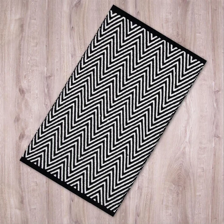 Teppich Läufer Matte Unterlage Vorleger Fußabtreter, breite Auswahl an modernen Fleckerl- und Baumwollteppiche (120x180 cm / Zigzag) – Bild 3