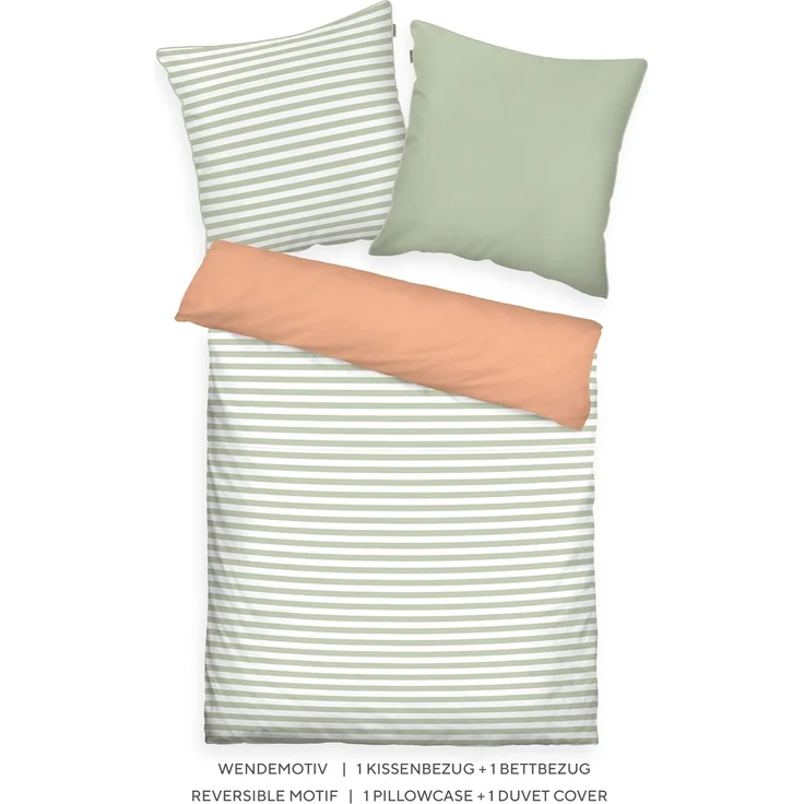 TOM TAILOR HOME Bettwäsche STRIPES WITH A KICK in Gr. 135x200cm oder 155x220cm, Perkal, 2 teilig, new bedroom, farbige Paspel am Kissen – Bild 2