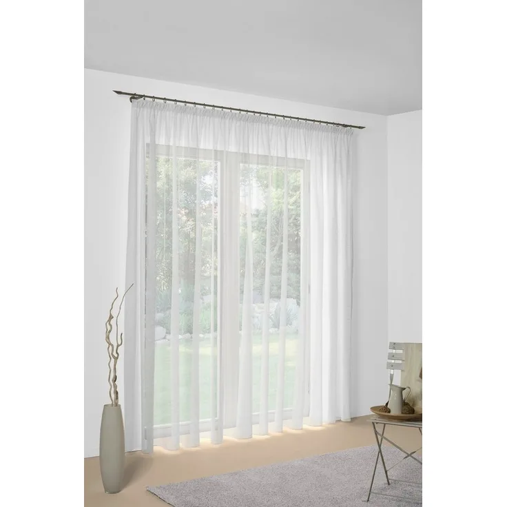 Wirth Gardine Mara (1 St), Faltenband, halbtransparent, Sablé, Store