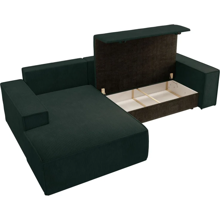 Selsey 'Farese New' Ecksofa mit Schlaffunktion, Cord-Bezug in Grün, linksseitig, 85 x 267 x 167 cm – Bild 7