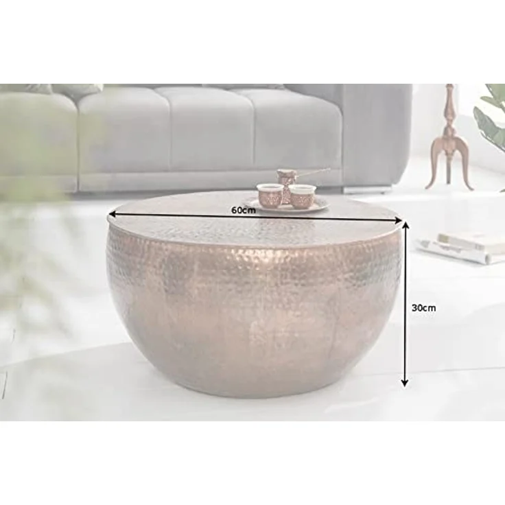 riess-ambiente Couchtisch ORIENT II Ø60cm kupfer geflammt (1-St), Wohnzimmer · Metall · rund · Hammerschlag Design · Handarbeit – Bild 7