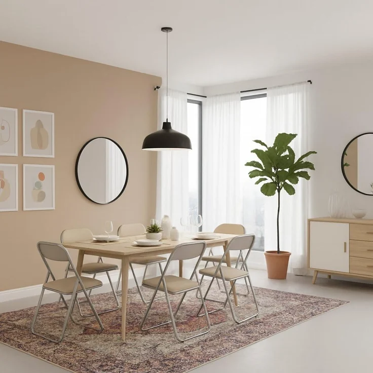 Dmora Set aus sechs Klappstühlen, Sandfarbe, Maße 43 x 47 x 78 cm – Bild 7