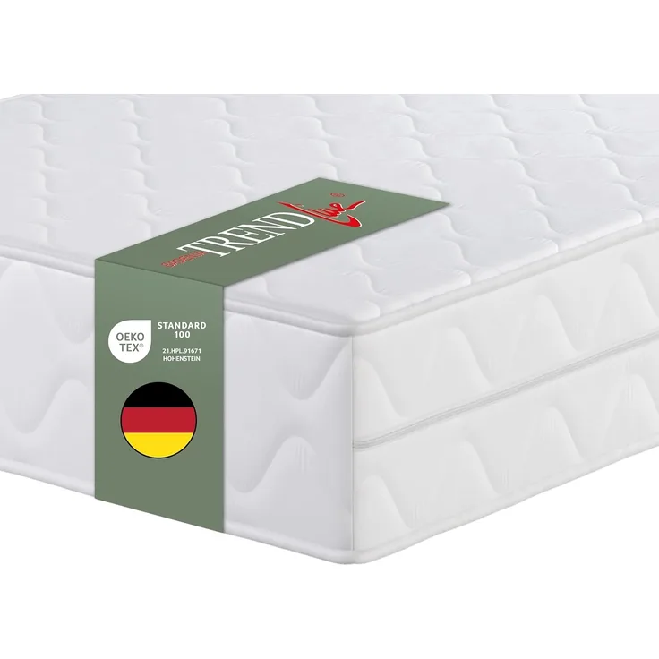 Badenia Trendline Roll-Komfortmatratze BT100 2-in-1 Duo XXL orthopädische 7-Zonen Komfortmatratze 140x200, Öko-Tex zertifiziert, Härtegrad 2 und 3