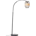 BRILLIANT Slope Bogenstandleuchte 1,5m schwarz/natur | 1x A60, E27, 52W, geeignet für Normallampen (nicht enthalten)