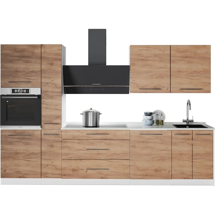 Küchenzeile Fame-Line Goldkraft Eiche 310 cm, AP Marmor Vicco – Bild 5