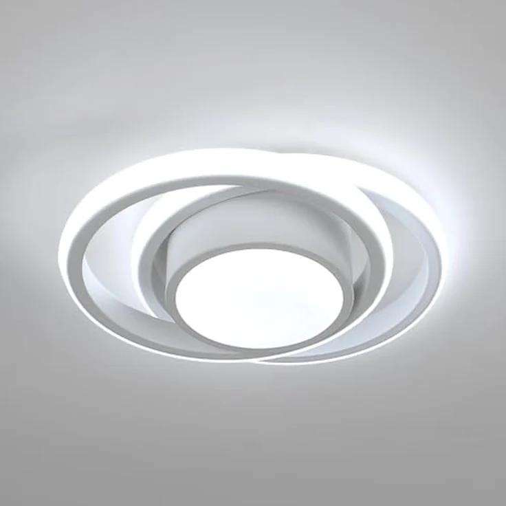 Comely LED Deckenlampe Weiß Rund, Moderne Deckenleuchte 32W mit Kaltweißem Licht 6500K, Deckenlampe für Wohnzimmer, Schlafzimmer und Küche, Hergestellt aus Aluminium und Eisen, Einfache Montage – Bild 2