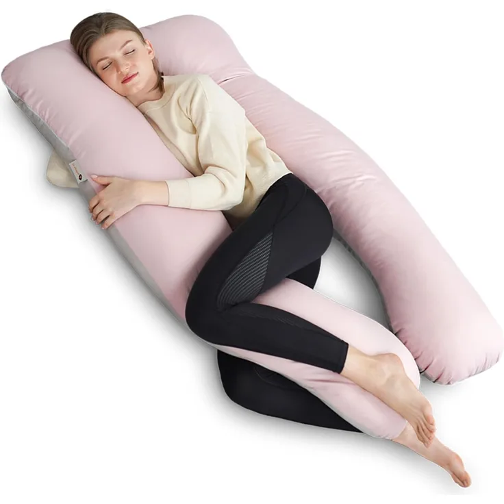 sei Design Seitenschläferkissen XXL gesteppt, multifunktionales Jumbo Komfortkissen I XXL Stillkissen Schwangerschaftskissen U Form Seitenschläfer Kissen Body Pillow