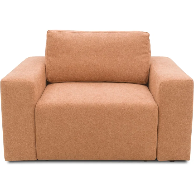 DOMO. collection Sessel 700 029, Polstersessel mit Schlaffunktion und Federkernpolsterung, loses Rückenkissen, Schlafsessel, Armsessel 130 x 116 x 85 cm (BxTxH), lachs – Bild 1