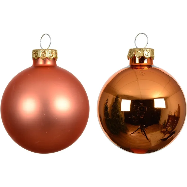 Kaemingk Weihnachtsbaumkugel, Weihnachtskugeln Glas 6x10 cm Stück - Warmorange