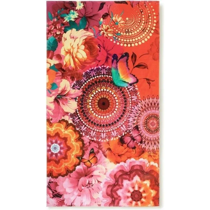 hip Family Strandtuch Liegetuch 100x180 Ziva Mandala Blüten rosa bunt 30358 – Bild 4