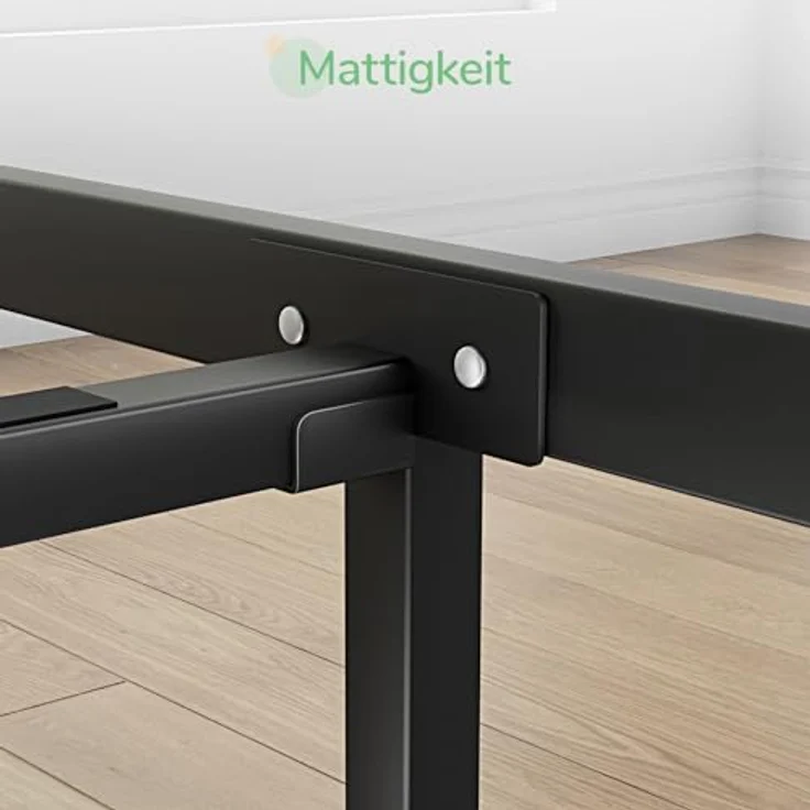 Novilla Bettgestell 135x190 cm, Metallbett mit Metall Lattenrosrt, Bettgestelle 30,5cm Höhe, Leichte Monrtaghe und Stauraum unter dem Bett, Schwarz – Bild 8