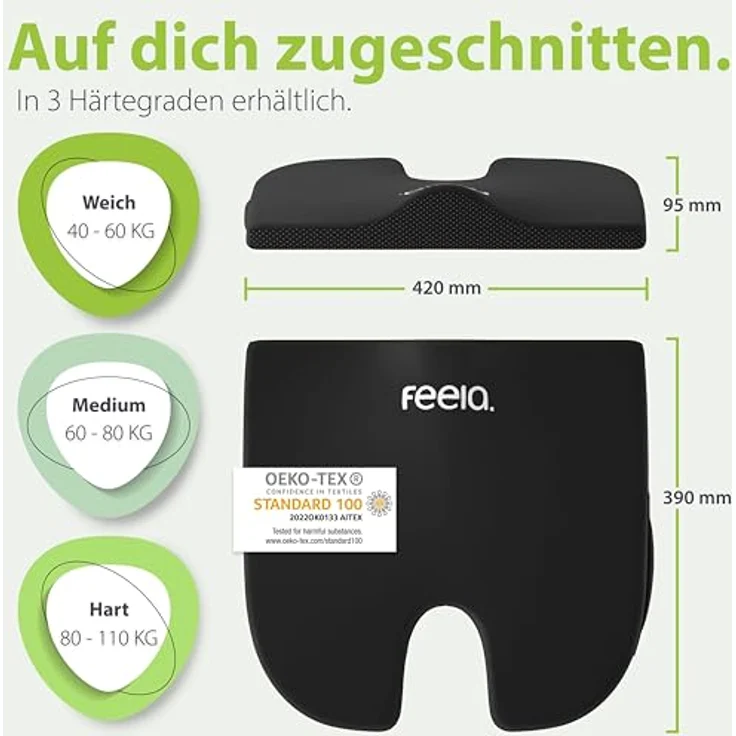 feela Sitzkissen Orthopädisches Keilkissen – fördert aufrechtes & gesundes Sitzen, Ideal fürs Büro & Homeoffice – entlastet Rücken & verbessert Haltung – Bild 5
