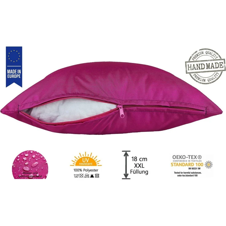 JACK Dekokissen 60x60cm Outdoor Lounge Kissen inkl. XXL Füllung, starke Füllung, strapazierfähig, wasserabweisend, In- und Outdoor – Bild 3