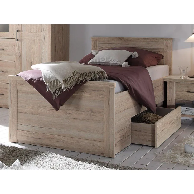 Bett >Lebbie< in San Remo Eiche - 106x91x205cm (BxHxT)