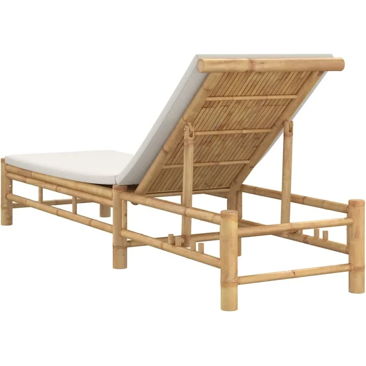 vidaXL Sonnenliege mit Auflage 55x199x30 cm Bambus 4108226 – Bild 5