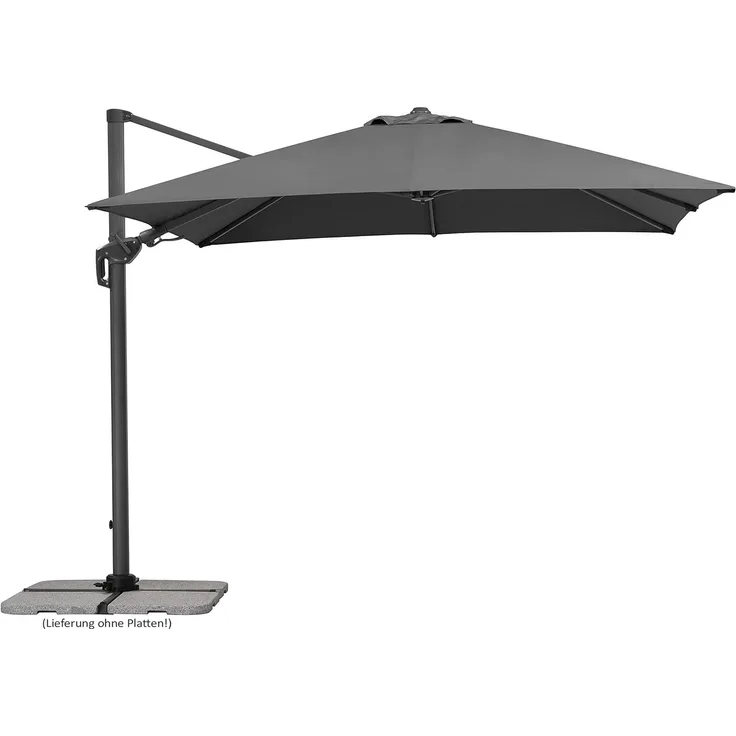 Schneider Schirme Ampelschirm, Rhodos Twist 2024, Anthrazit / Schwarz, 3x3 m