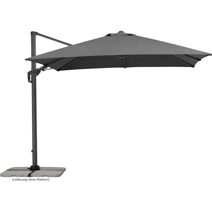Schneider Schirme Ampelschirm, Rhodos Twist 2024, Anthrazit / Schwarz, 3x3 m