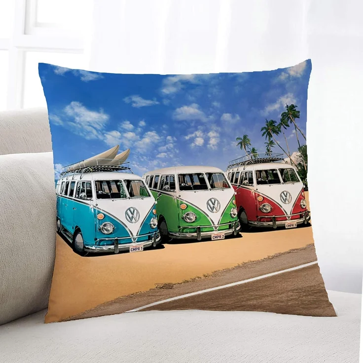 BERONAGE Dekokissen VW Volkswagen Bulli T1 40 x 40 cm Kissen passend zur Bettwäsche 084, kuschelweich – Bild 4