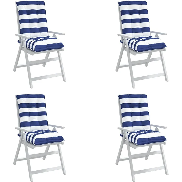 vidaXL Outdoor-Kissen 4 stk. Stoff Blau-weiß gestreift 100 x 50 x 7 cm 377717 – Bild 8