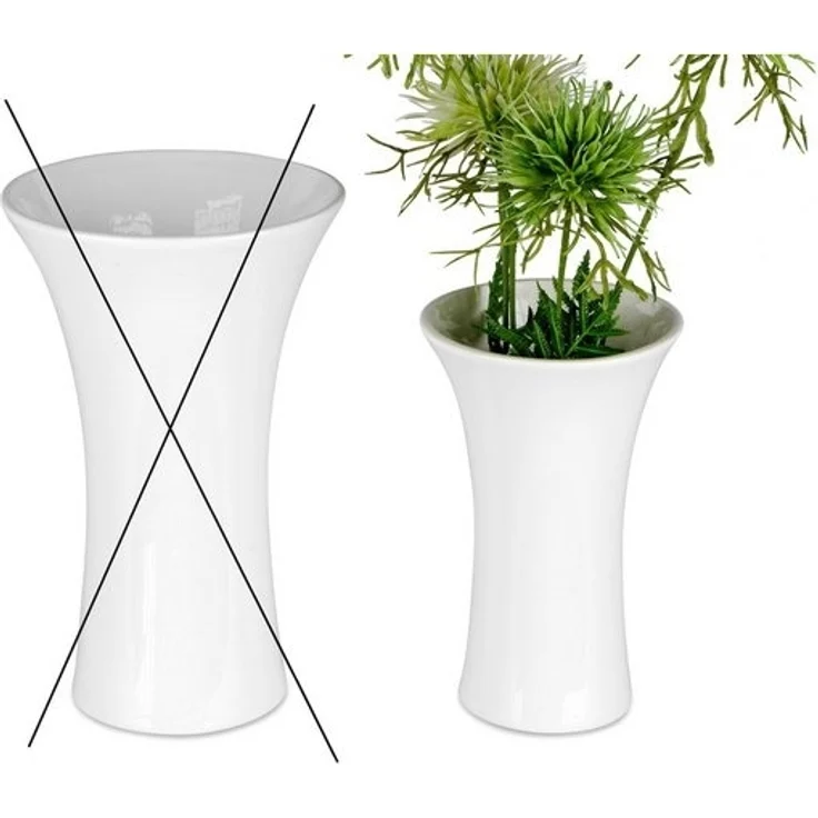 Sandra Rich Tischvase Vase weiß Tulip aus Porzellan, Ø 10,5 ca. 17 cm hoch, Blumenvase – Bild 2