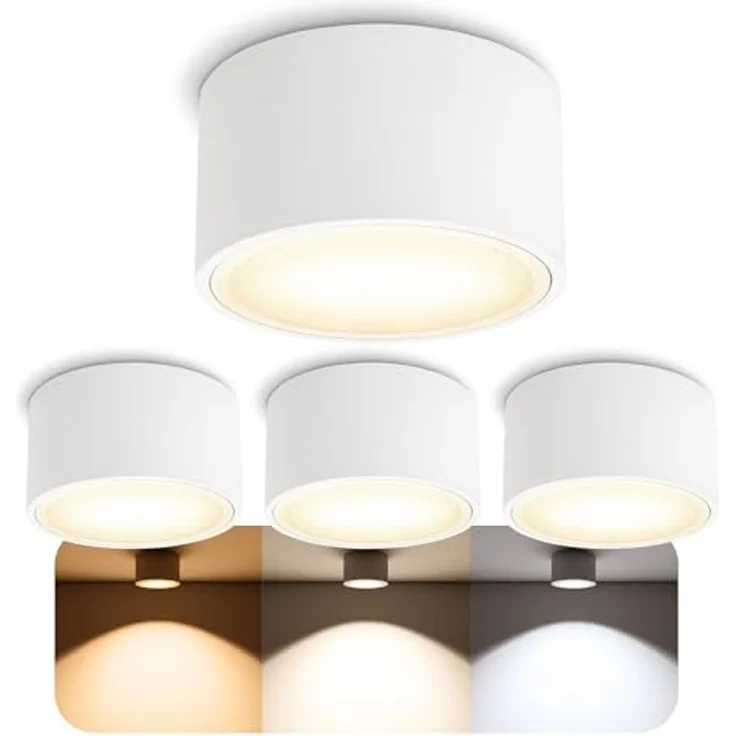 SSC-LUXon LED Aufbaustrahler Flacher LED Aufbaustrahler CELI-X in rund & matt weiss mit 5W, Warmweiß bis Tageslicht – Bild 1