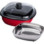 Riess Color-Rot Dampfgarer mit Glasdeckel