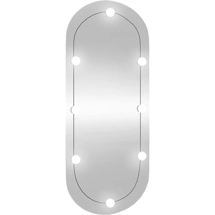 vidaXL Wandspiegel mit LED-Leuchten 40x90 cm Glas Oval 3189163