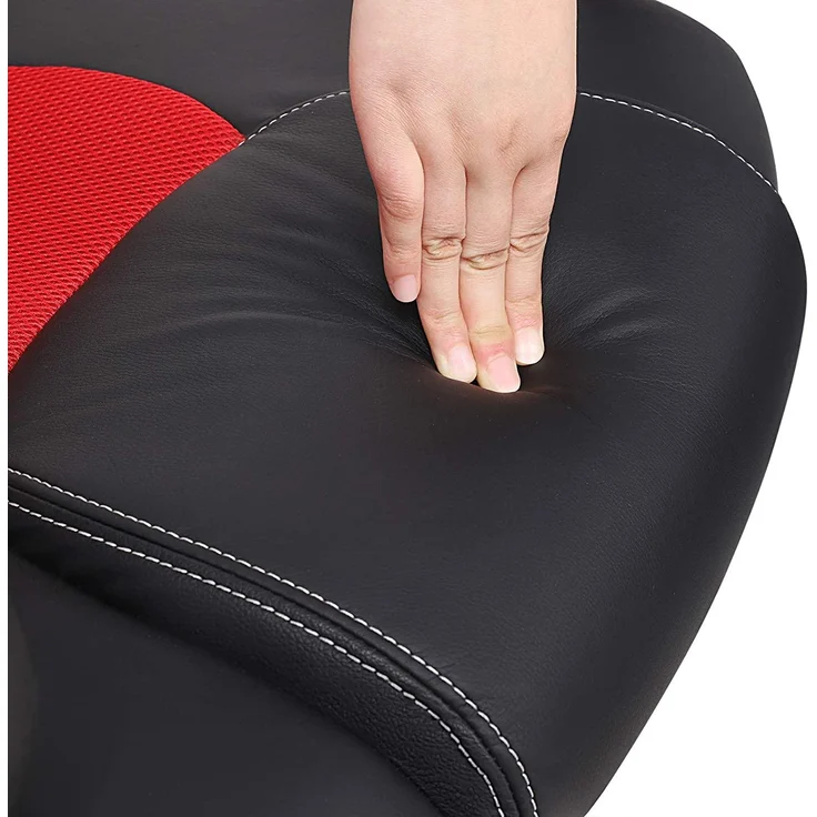 Songmics Racing Stuhl Bürostuhl Gaming Stuhl Chefsessel Drehstuhl PU, schwarz-rot, OBG56BR – Bild 5