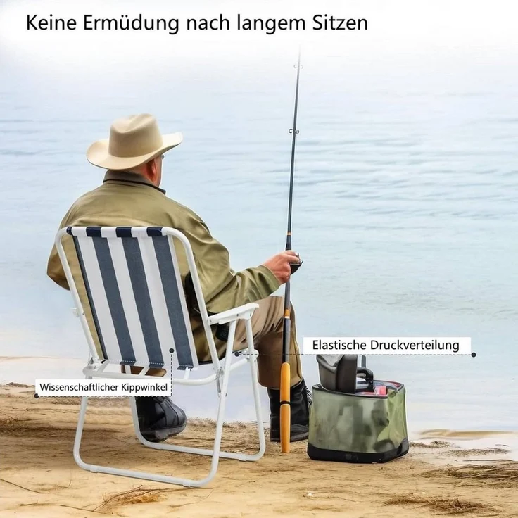 Woltu Campingstuhl (2 St), Angelstuhl Ultraleichter, mit Armlehnen, klappbar – Bild 3