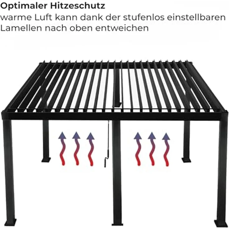Osoltus 'Bioclimatic' Lamellen-Pergola, Aluminium anthrazit, 4x3 m – Bild 5
