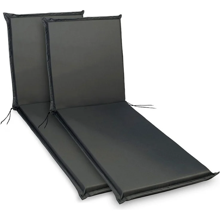 sunnypillow Liegenauflage 190 x 60 cm, 2 Stück Anthrazit – Bild 1