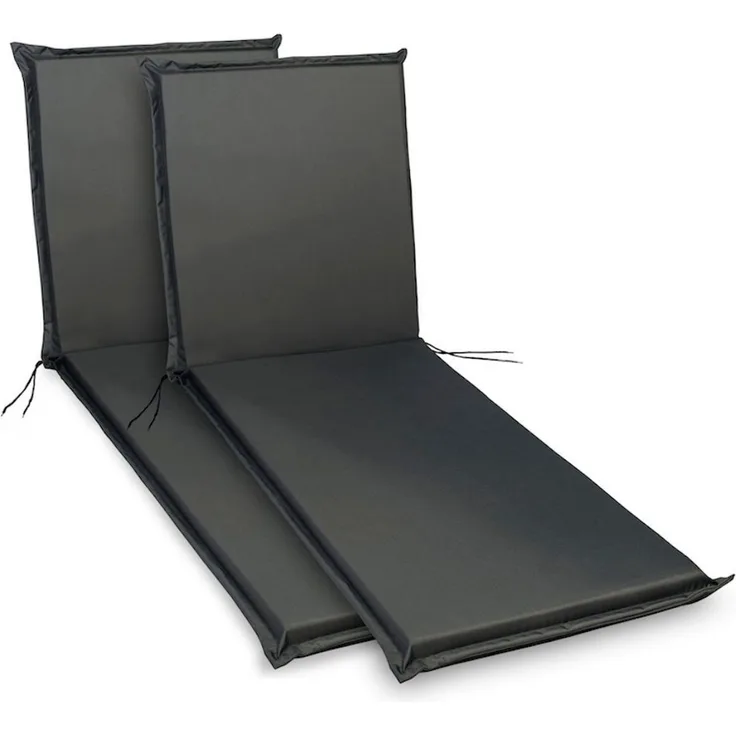sunnypillow Liegenauflage 190 x 60 cm, 2 Stück Anthrazit