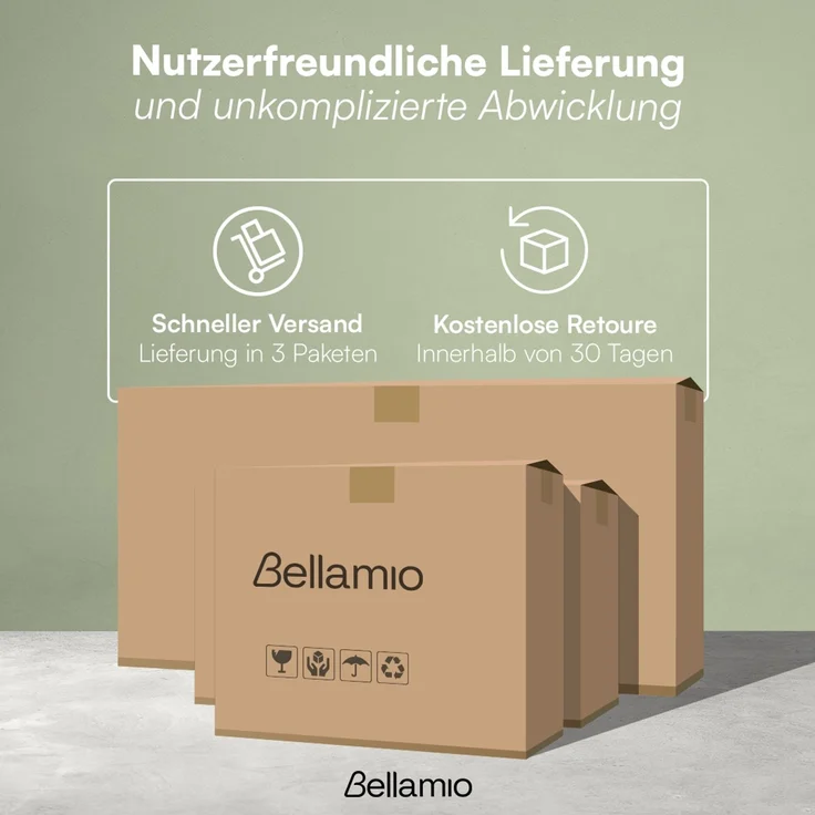Bellamio 'Livny' Set aus Schreibtisch und Wolkenstuhl, mit 5 Schubladen, beidseitig montierbar, 80x53x110 cm, Computertisch mit Stauraum, Bürotisch mit Push-to-open, geeignet als Schminktisch, weiß hochglanz – Bild 9