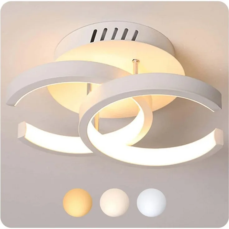 Toomoke Deckenleuchten 3-Farbige Decken-Lampe Dimmbar LED Deckenleuchte, LED fest integriert, Warmweiß, Neutralweiß, Kaltweiß, Wohnzimmer Flur Eingang