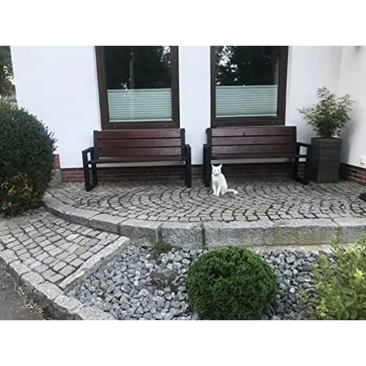 QLS Gartenbank Bankbeine ROM (Set 2 Stück, pulverbeschichtet), Bankgestell Bankfüße Beine aus Stahl schwarz – Bild 7