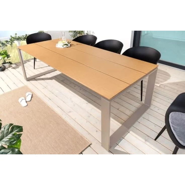 riess-ambiente Gartentisch FLOATING 210cm greige - WPC-Bohlen, Aluminium, wetterfest, Holzoptik (Einzelartikel, 1-St), Garten · Metall · Outdoor · Terrasse · Industrial Design · Modern – Bild 4
