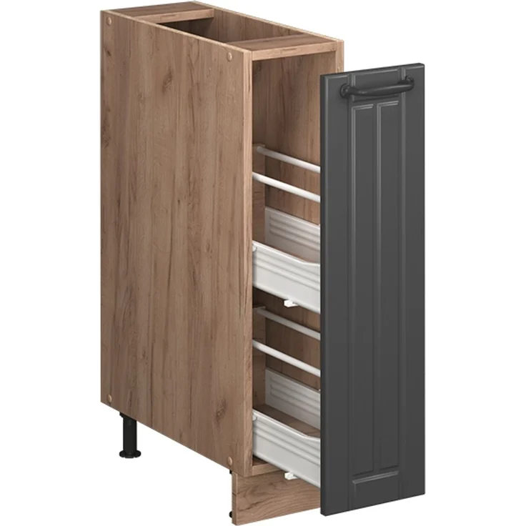 Apothekerschrank Fame-Line Dunkelgrau/Goldkraft Eiche 20 cm, AP Marmor Vicco – Bild 6