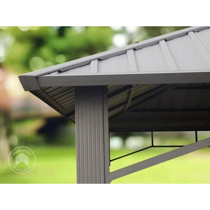 Gartenpavillon 3x4 m Stahldach Hardtop ohne Seitenteile, Pfosten 9x9 cm – Bild 7