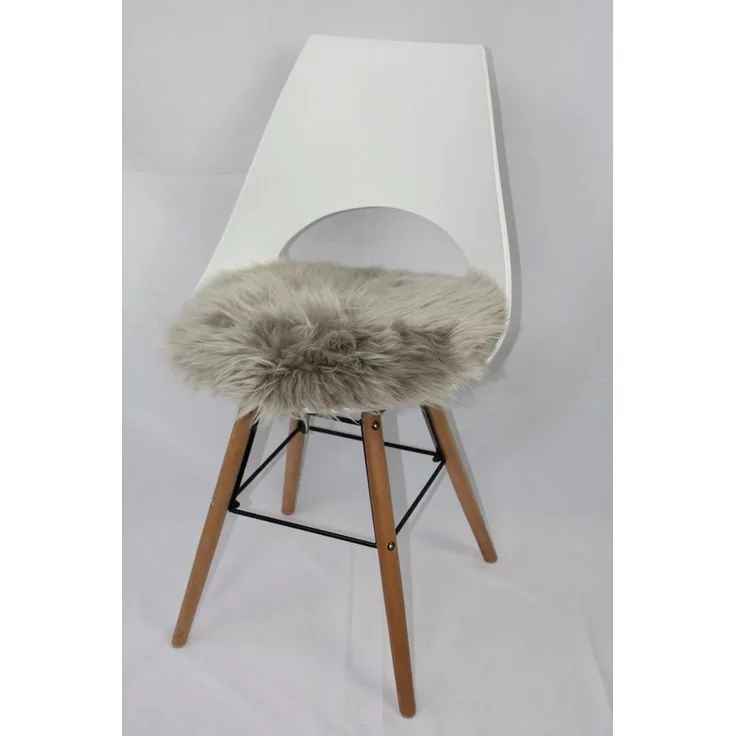 Heitmann Felle Stuhlkissen Lamm, Sitzauflage rund, Ø 45 cm, echtes Lammfell, waschbar, auch als 2er oder 4er Set