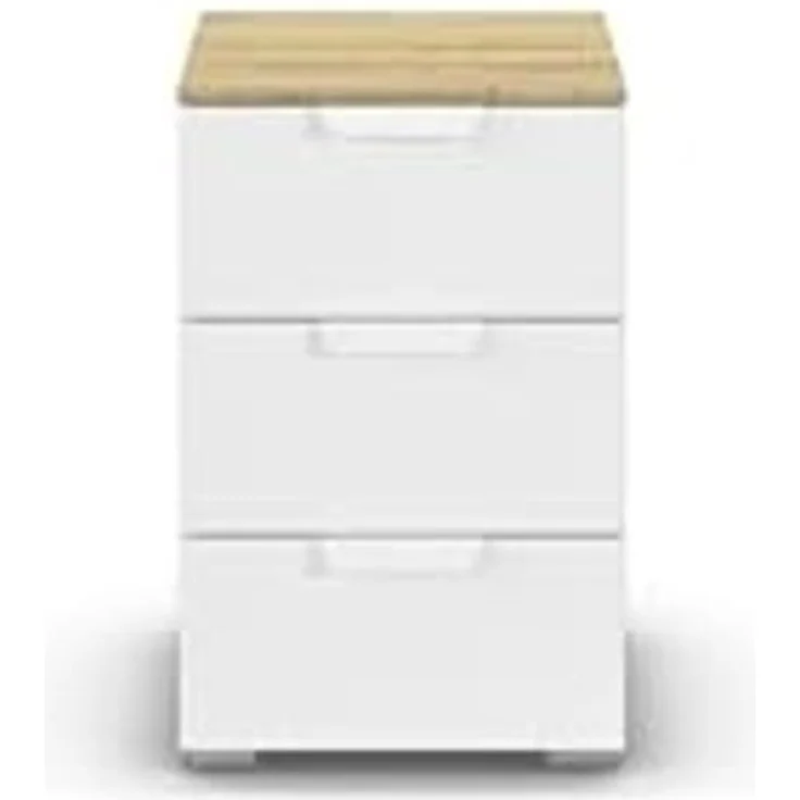 rauch Aditio Box, Nachttisch, 3 Schubladen, mit Softclose-Funktion, Farbe Weiß/Eiche Artisan, BxHxT 40x61x42cm – Bild 6