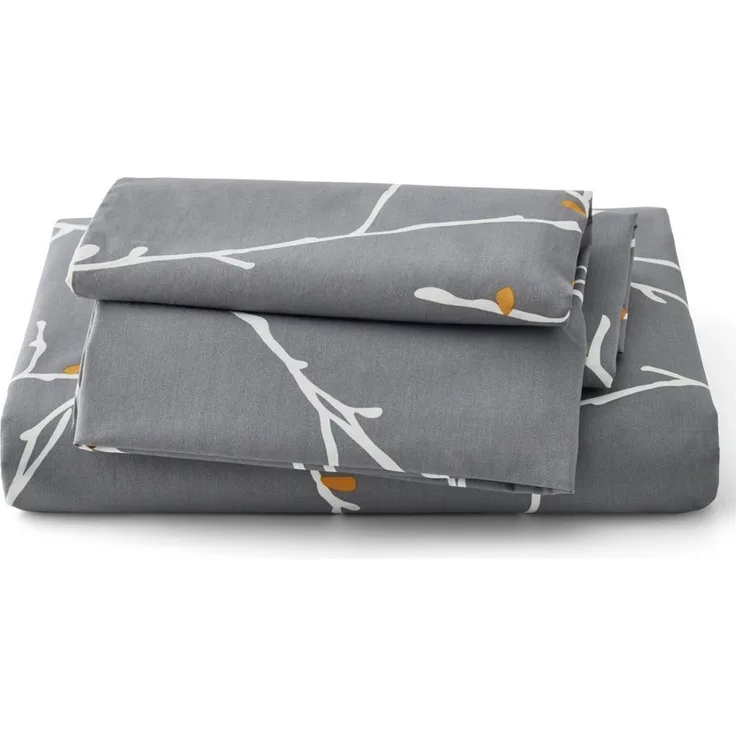 BEDSURE Wendebettwäsche mit Zweige-Design und Reißverschluss 100% Baumwolle, Baumwolle, 3 teilig, mit 8 stabilen Eckbändchen