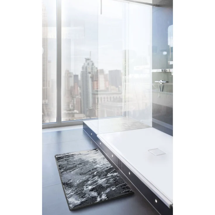 Badematte >MAGMA< in grau, 100% Polyacryl - 100x60x2cm (LxBxH) – Bild 2