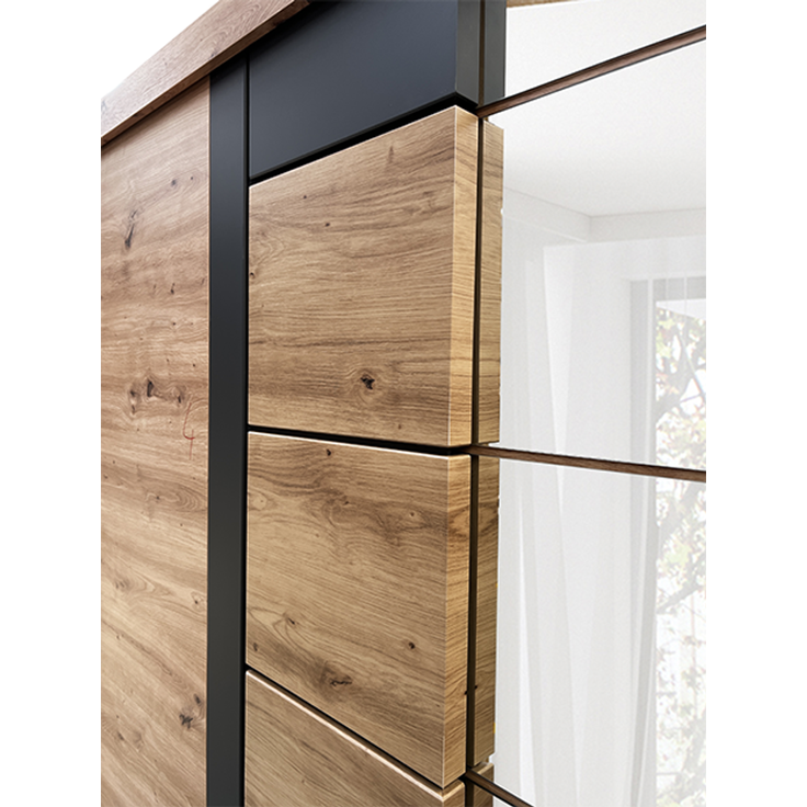 AVANTGARDE Schwebetürenschrank 200 cm mit Spiegel, Artisan/Kaschmir - Art. FADOME-AV-2-200 – Bild 5