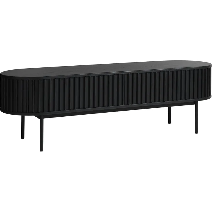 TV-Schrank >Salou< in Schwarz Lackiert - 160x48x45 (BxHxT)