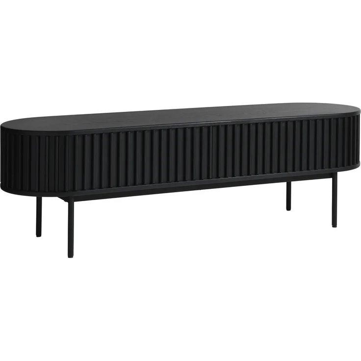 TV-Schrank >Salou< in Schwarz Lackiert - 160x48x45 (BxHxT) – Bild 1