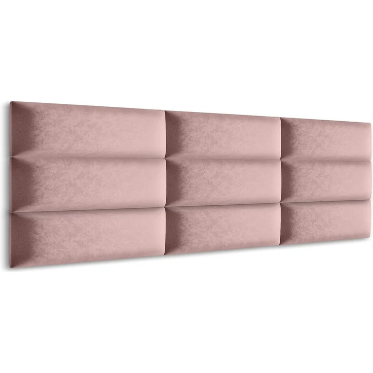 Muralo Samt Wandkissen Stoff Polsterpaneel Schlafzimmer Wohnzimmer Bett Wandpolster Bettkopfteil Lendekissen Modern Luxus Gepolstert Polster Paneel (Hellrosa, 90x30 cm) – Bild 4