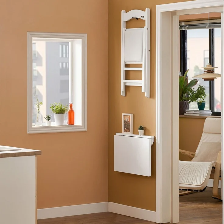 SoBuy FWT03-W Wandklapptisch, MDF, Lackiert, Weiß, 60 x 26 x 40 cm – Bild 9